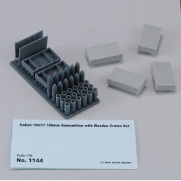 Italian 100/7 100mm Ammunition with wooden crates set-WWII (1/35 scale)
