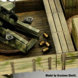 Italian 100/7 100mm Ammunition with wooden crates set-WWII (1/35 scale)
