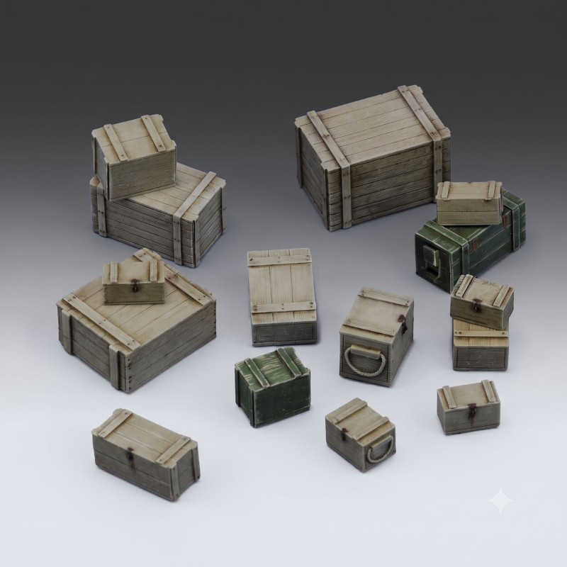 Assorted Wooden Crates (1/35 scale)