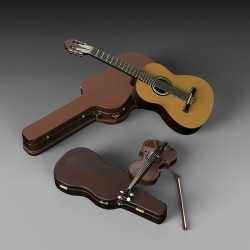 Guitar and violin (1/35 scale)
