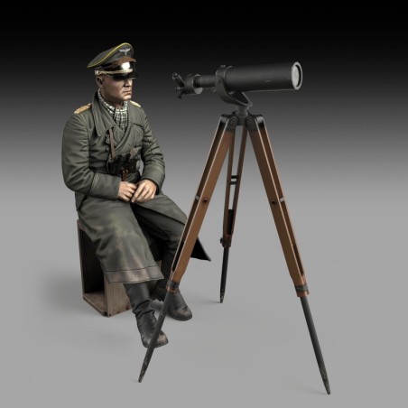Erwin Rommel with tripod telescope (75mm)