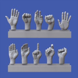 Assorted hands set No. 3 (1/16 scale)