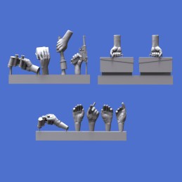 Assorted german hands set -WWII (1/16 scale)