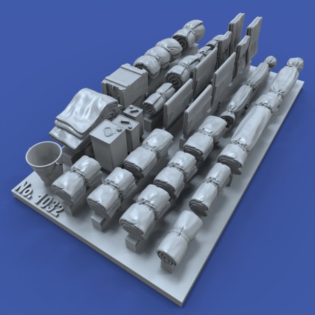 Tentpaks and bedrolls (1/48 scale)
