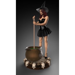 Witch Pinup Girl Halloween (1/24 scale)