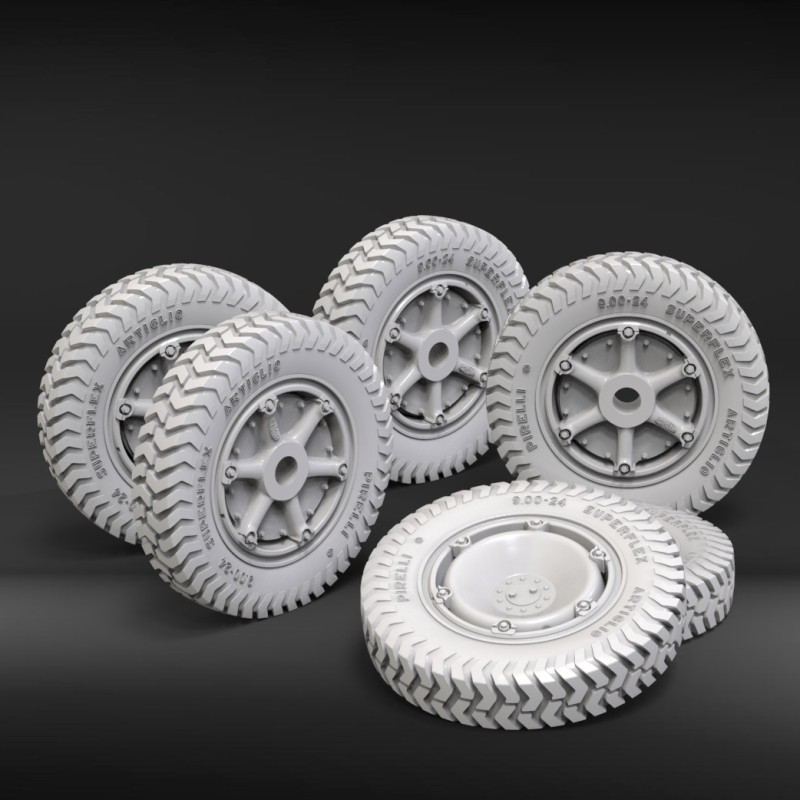 Autoblinda AB41 'Artiglio' wheels set (1/35 scale)
