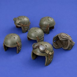 U.S. tanker helmets - WWII set (1/35 scale)